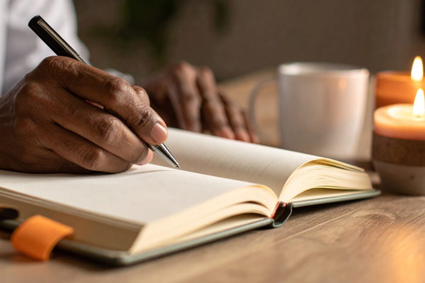 A Woman Healing Through Journaling